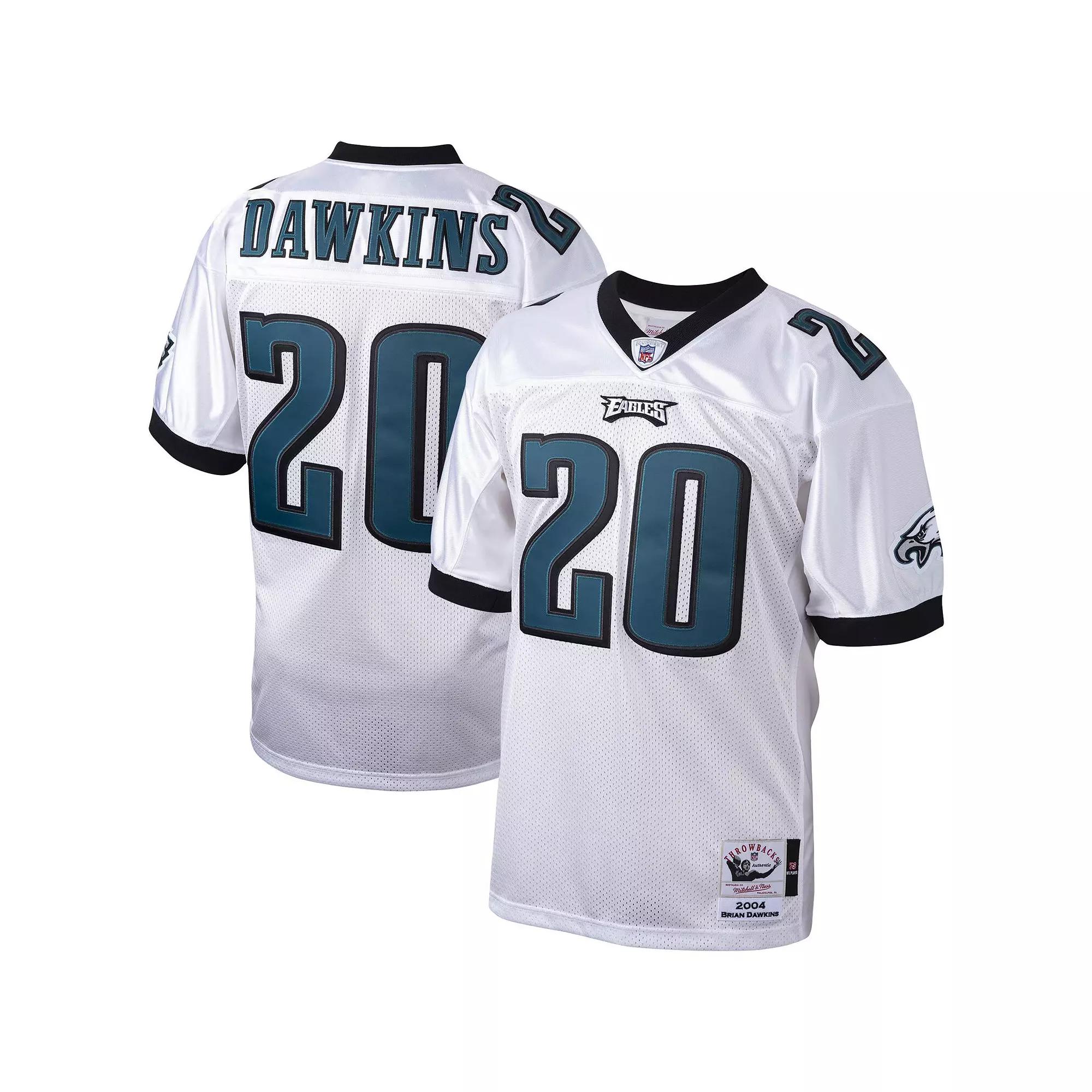 Men's Mitchell & Ness Brian Dawkins White Philadelphia Eagles 2004 Authentic Throwback Retired Player Jersey, Size: 52 Product Image