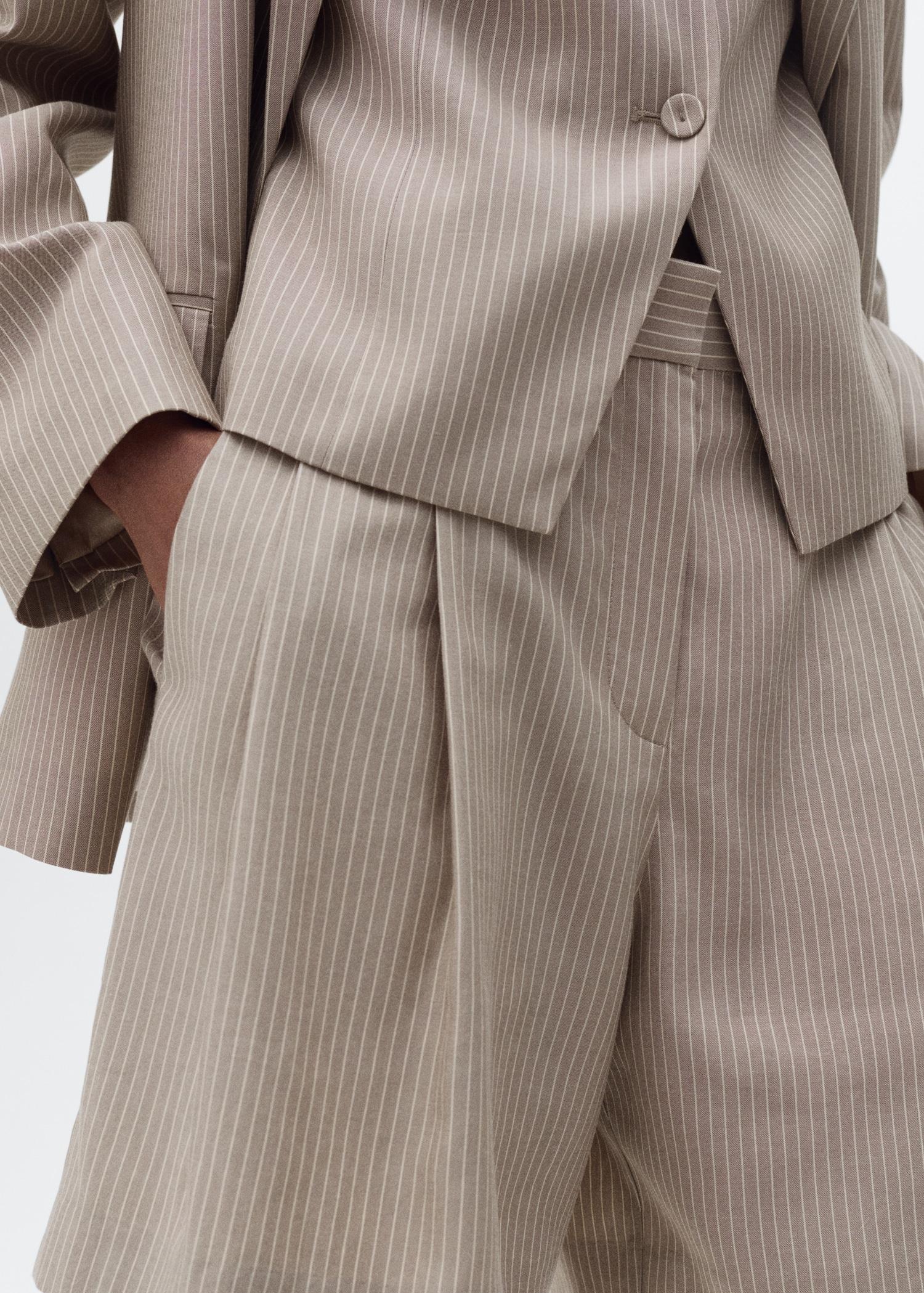 Striped suit bermuda shorts - Women | MANGO USA Product Image