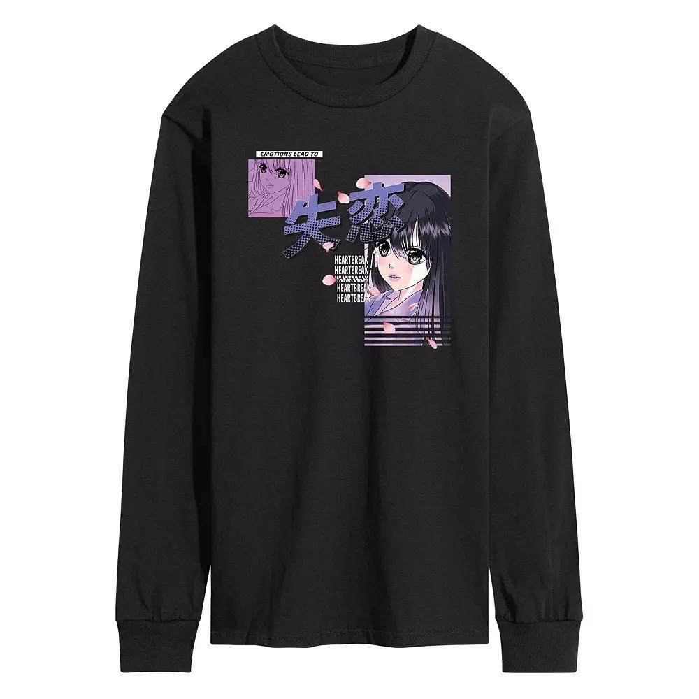 Men's Anime Heartbreak Long Sleeve Tee,  Product Image