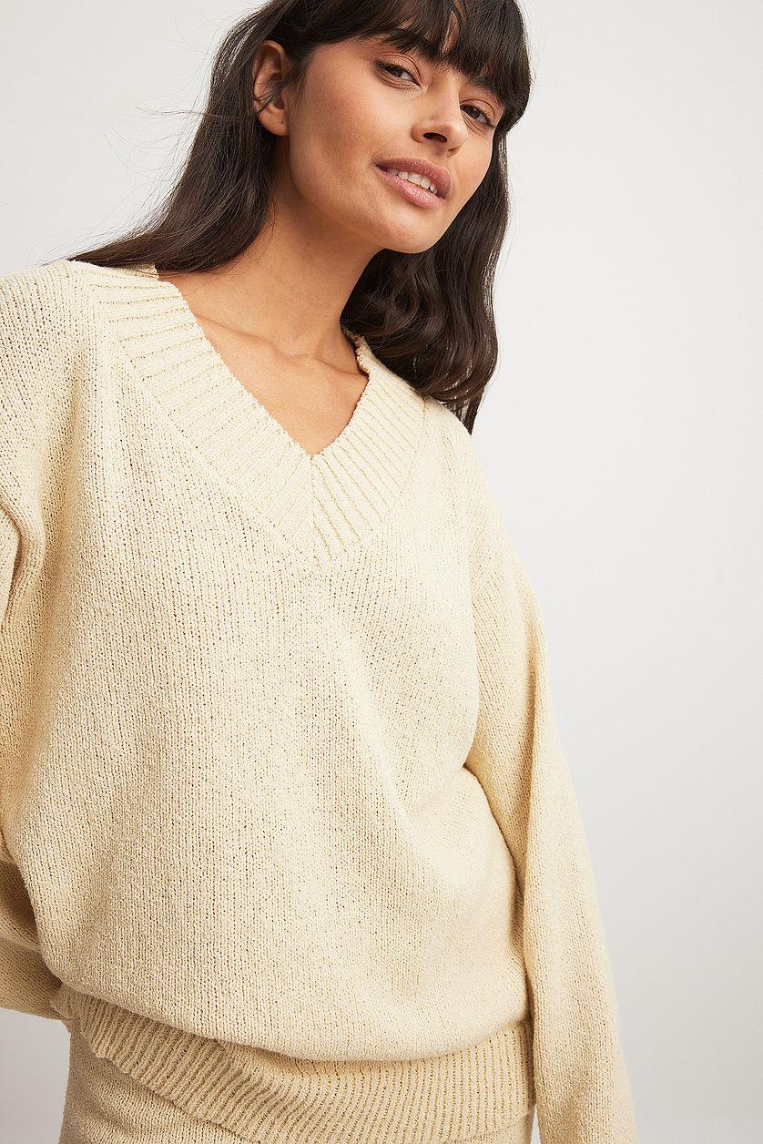 Knitted V-Neck Sweater Product Image