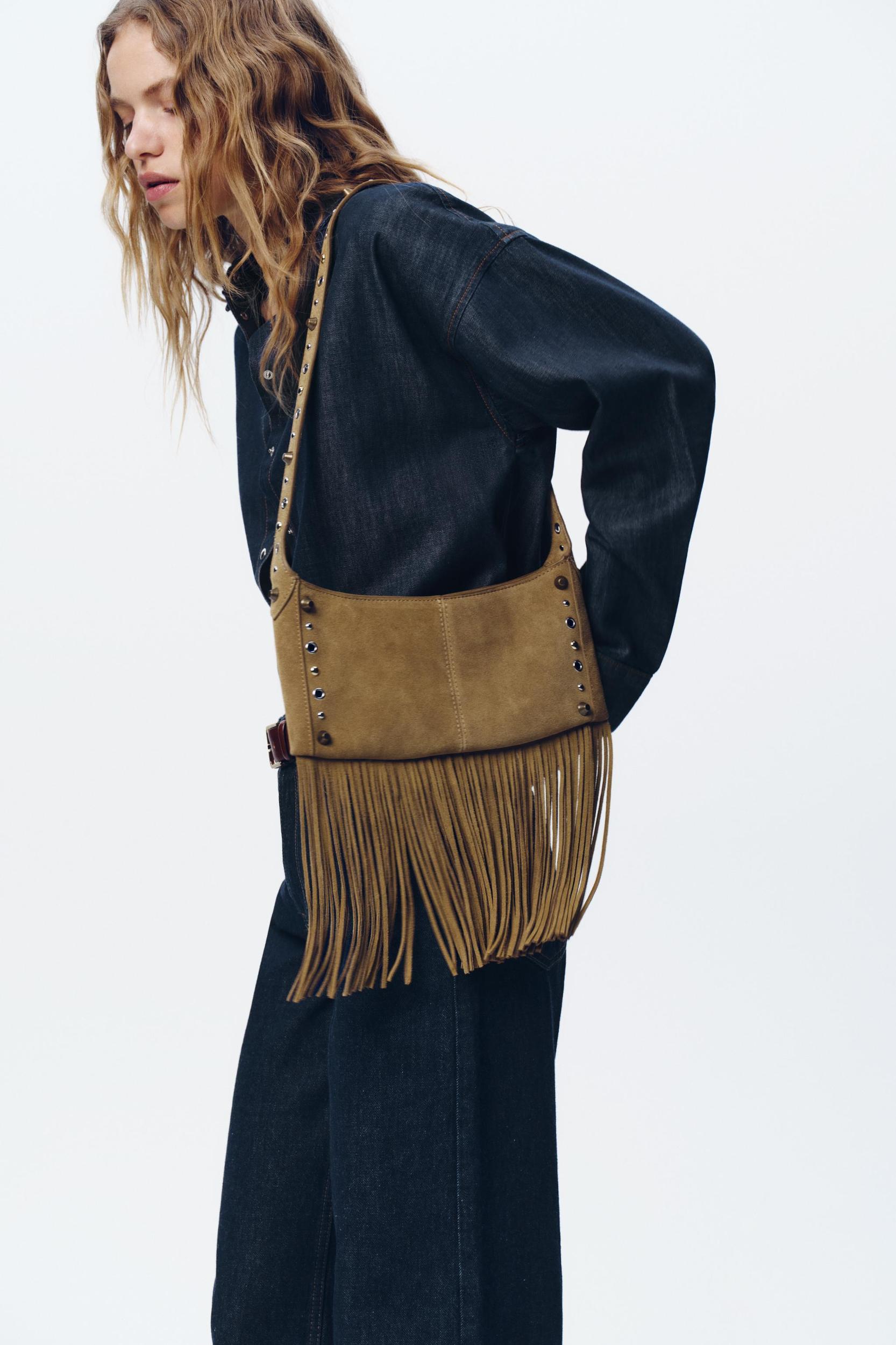 FRINGED SUEDE BAG Product Image