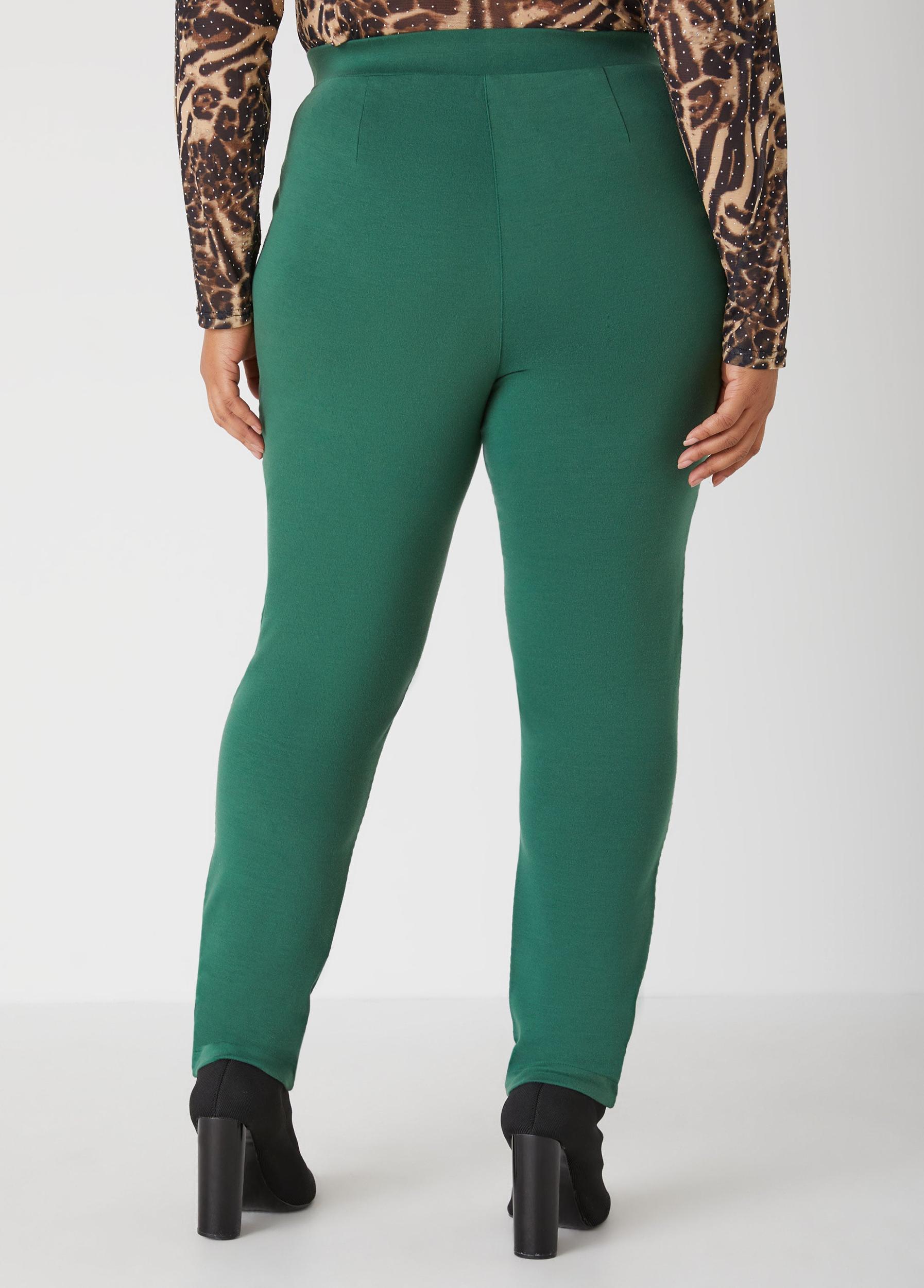 Pleated Faux Leather Ponte Leggings Product Image