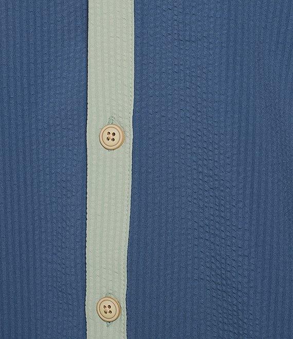 Rowm Seersucker Contrast Cabana Swim Top Product Image