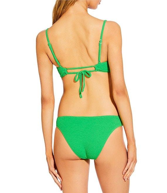 GB Solid Scrunchie Textured Rectangle Ring Highleg Hipster Swim Bottom Product Image