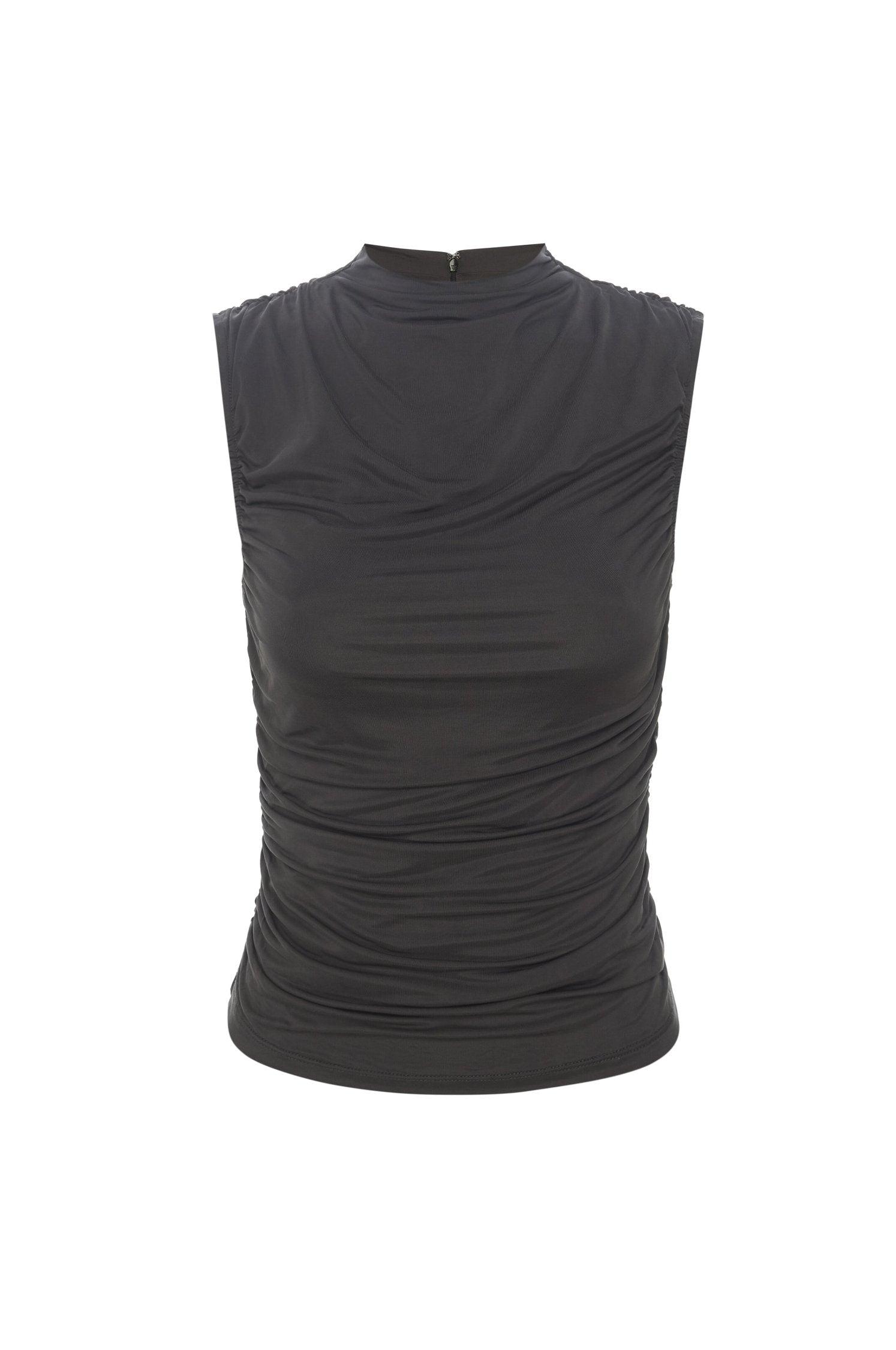 CAM TOP - SLATE VEGAN SILK Product Image