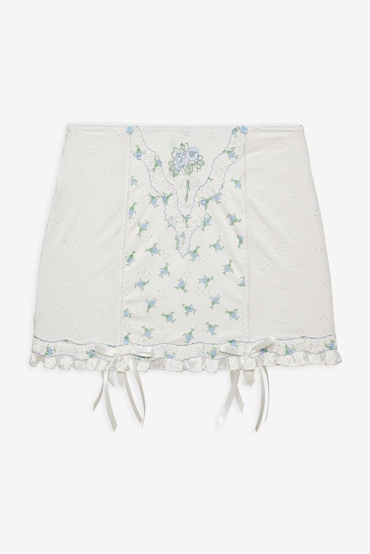Budding Blossom Garter Skirt — White Product Image