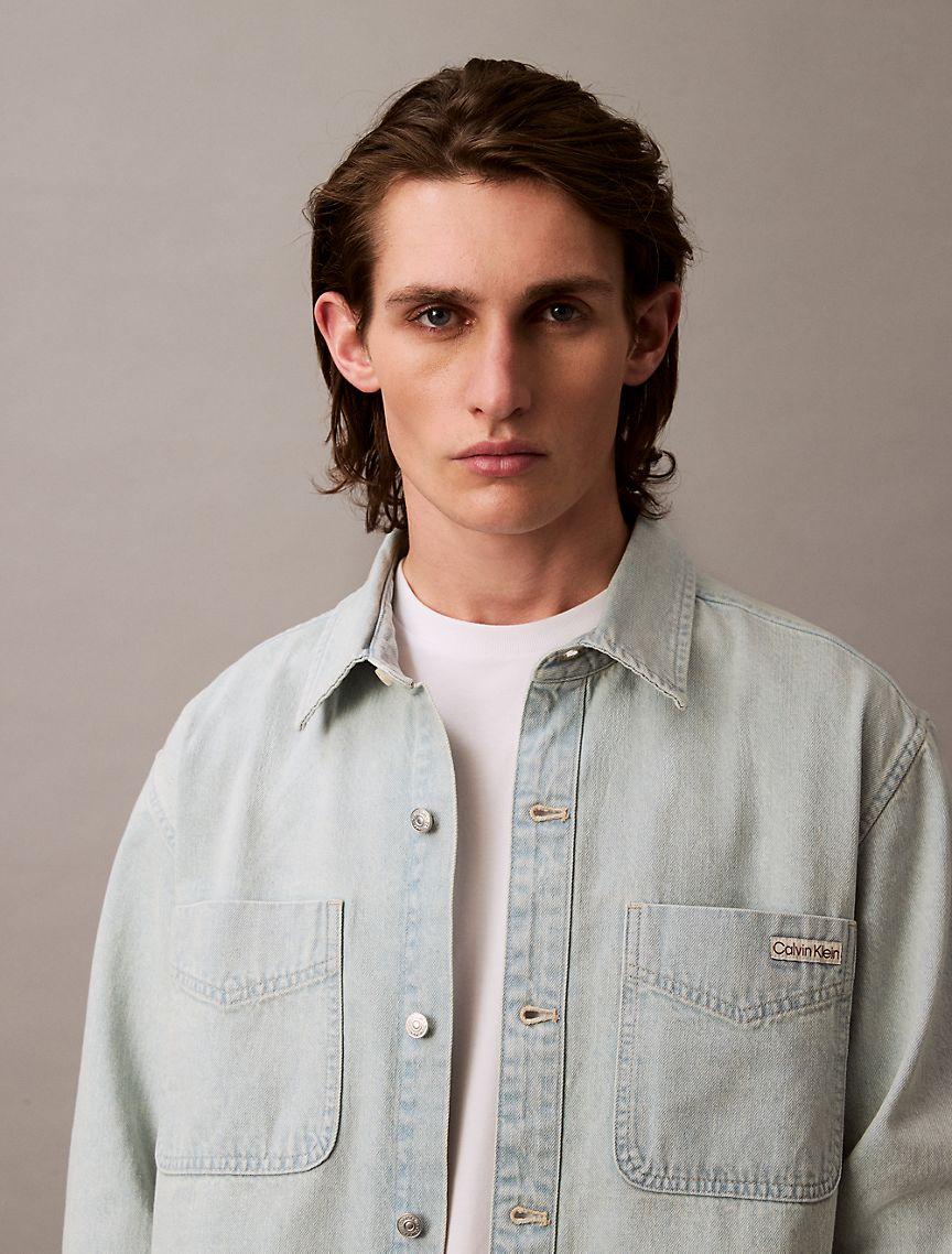 Relaxed Denim Button-Down Shirt  Product Image