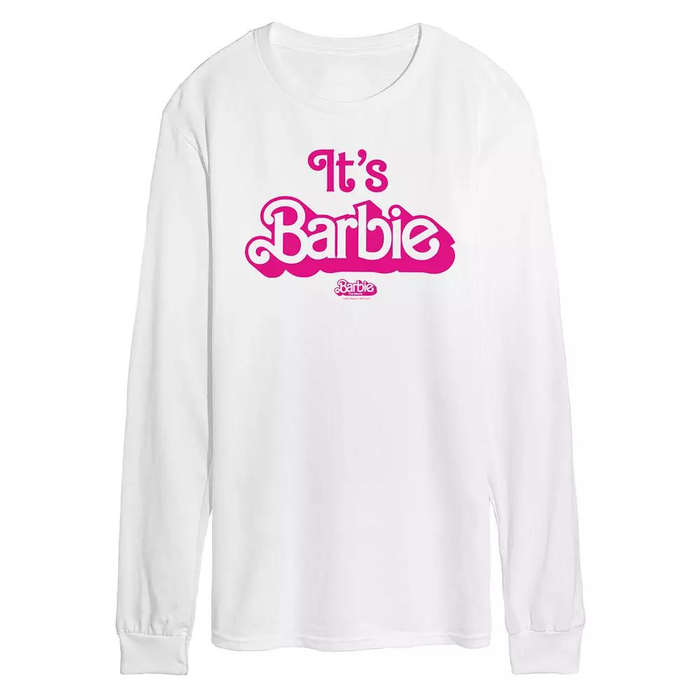 Men's Barbie™ The Movie Hi Barbie Long Sleeve Graphic Tee,  Product Image