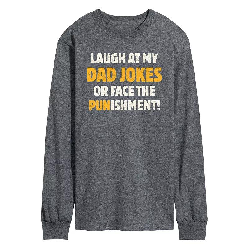Men's Dad Jokes Punishment Long Sleeve Graphic Tee,  Product Image