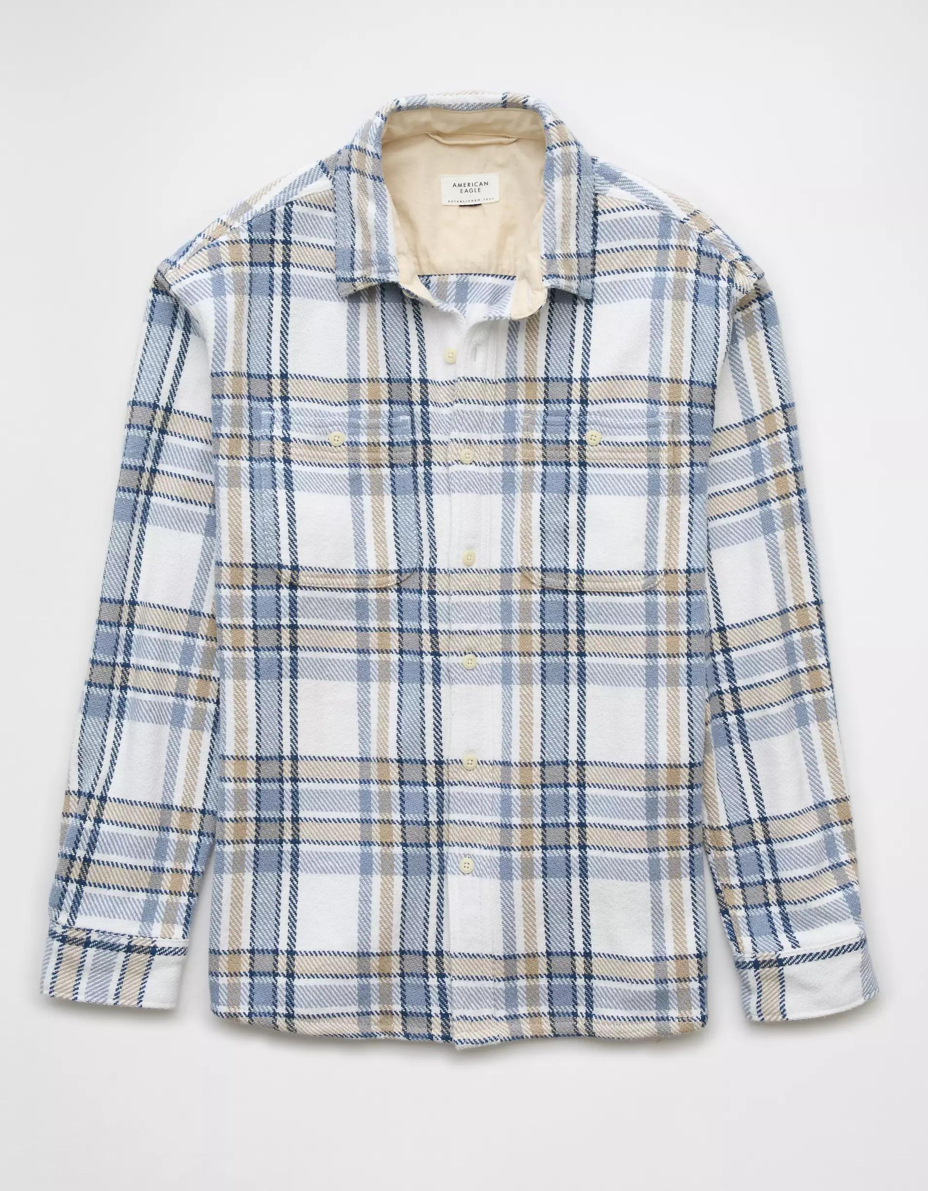AE Textured Flannel Shirt Product Image