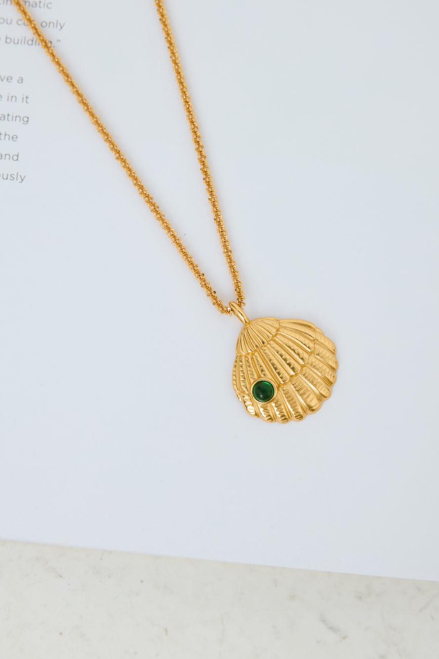 18k Gold Plated Shell Dance Necklace Gold Product Image