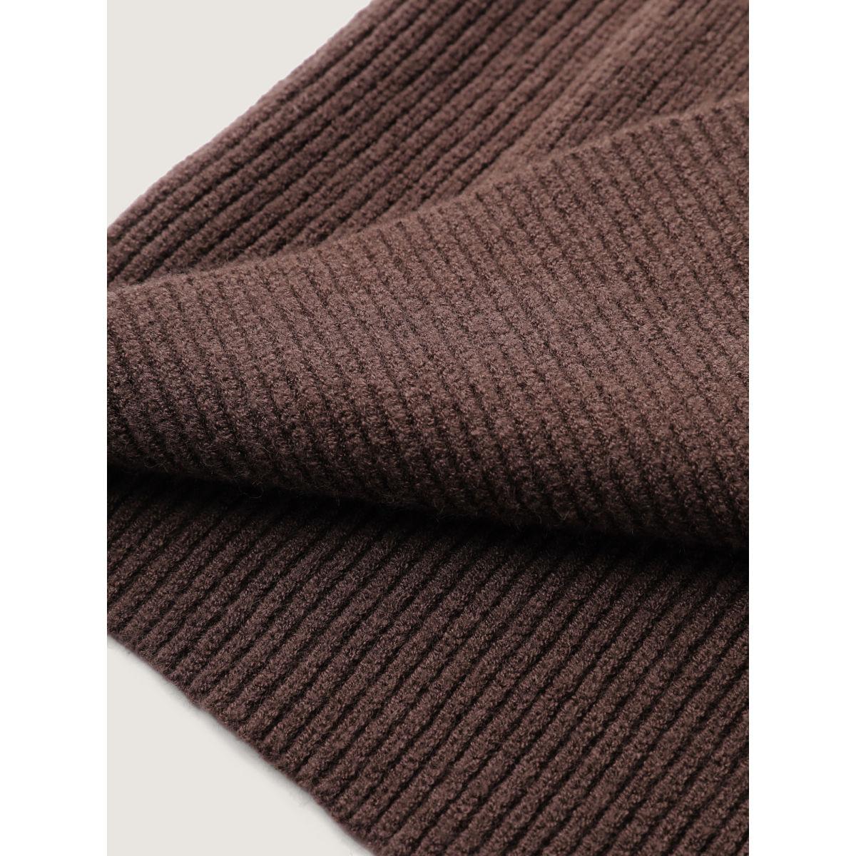 Plus Size Textured Scarf Pockets Knit Cardigan Browncoffeecolor Women Leisure Loose Long Sleeve Casual Cardigans BloomChic 14-16/1X Product Image