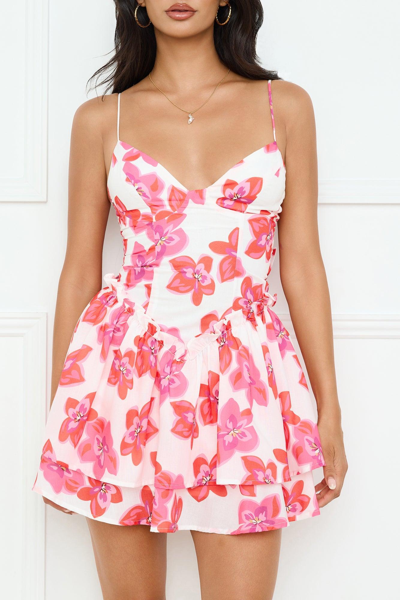 Floral Freshness Mini Dress White Product Image