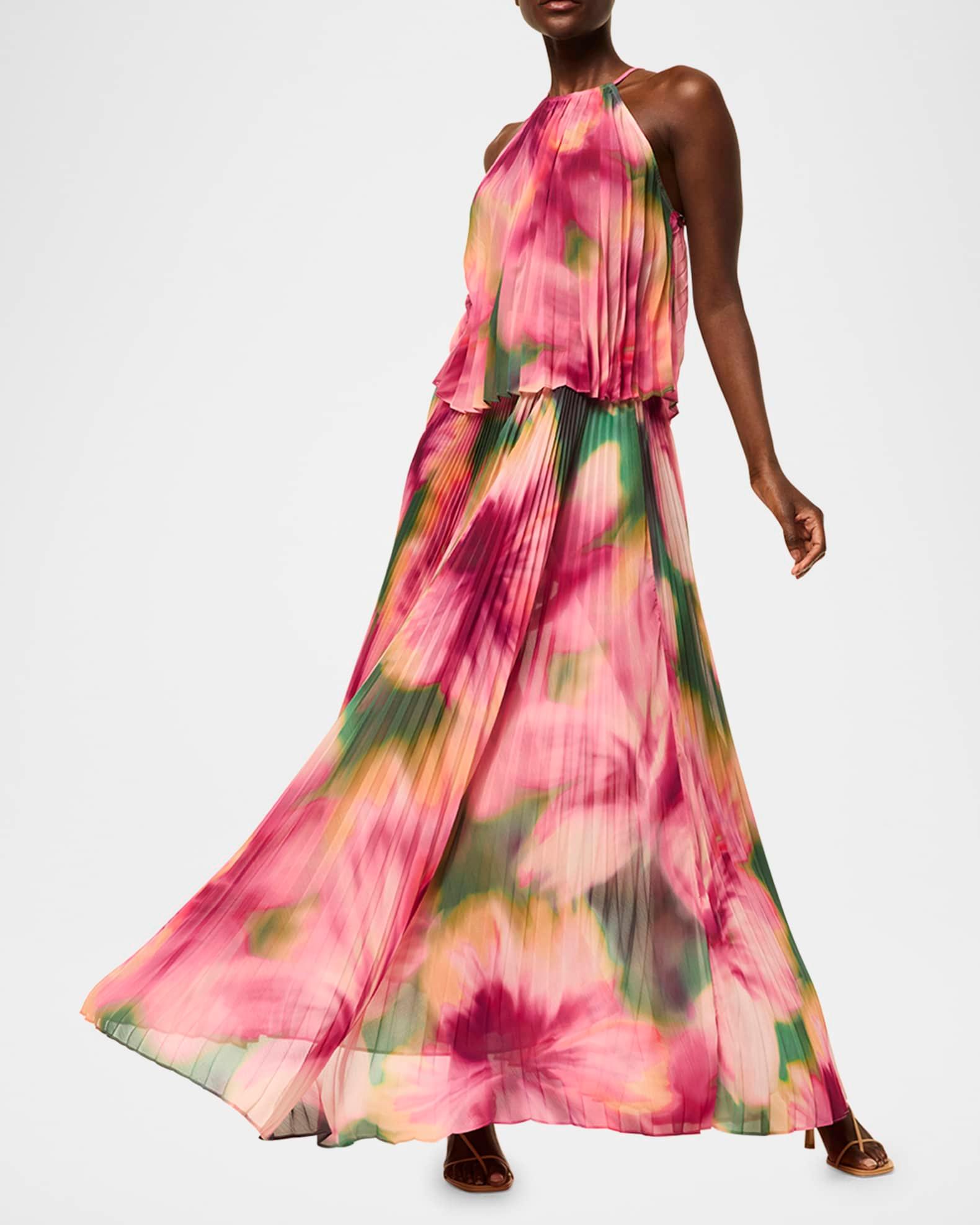 Ilona Pleated Chiffon Maxi Skirt Product Image