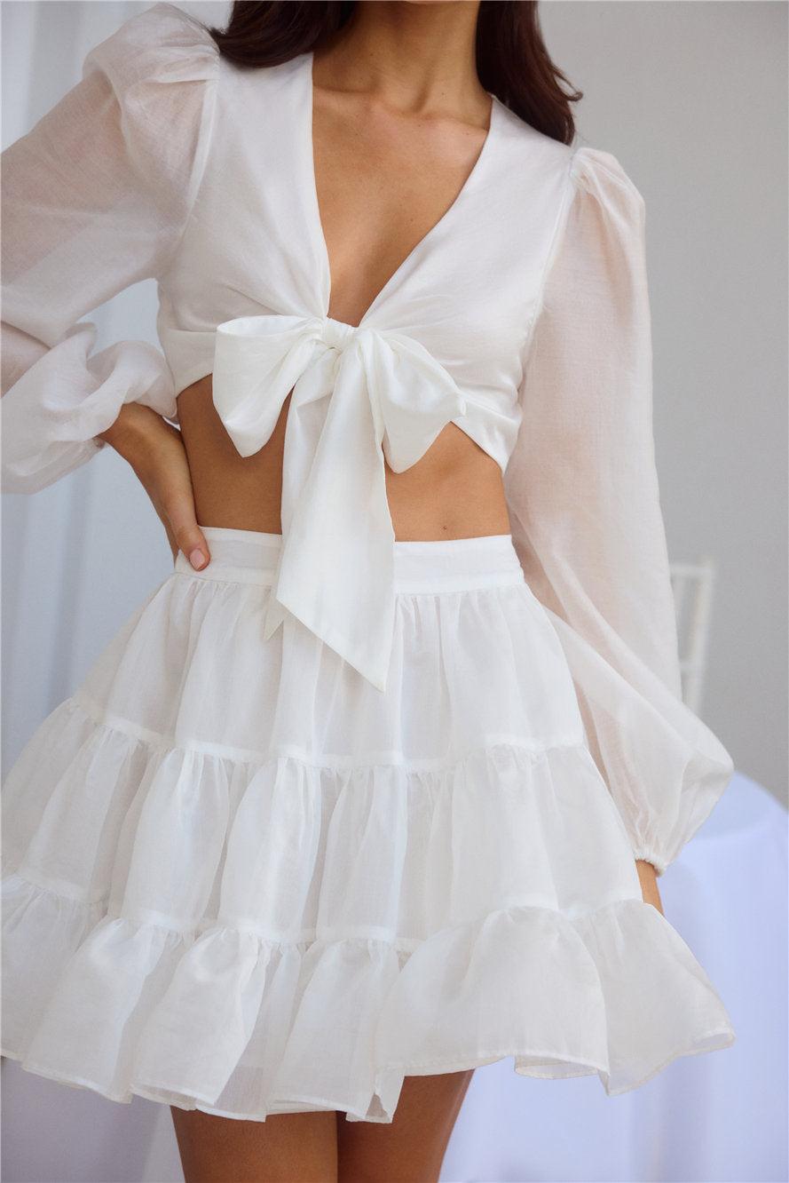 Daylight Loving Mini Skirt White Product Image