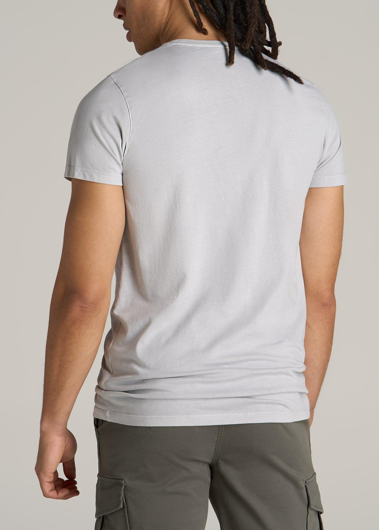 Modern Fit Garment Dyed Cotton T-Shirt for Tall Men in White Male Product Image