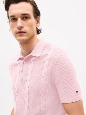 Cable Knit Polo Sweater Product Image