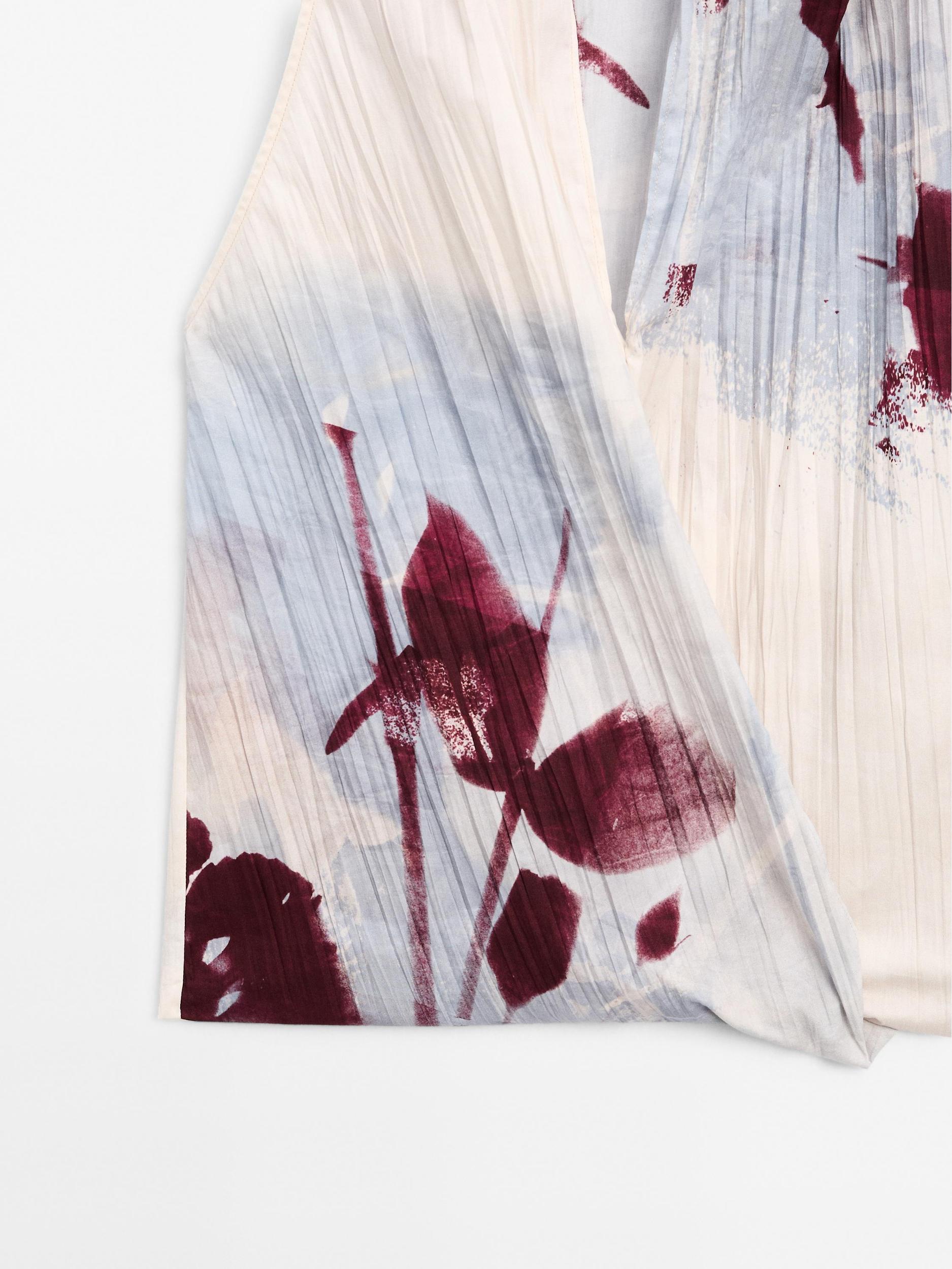 Printed surplice halter top Product Image