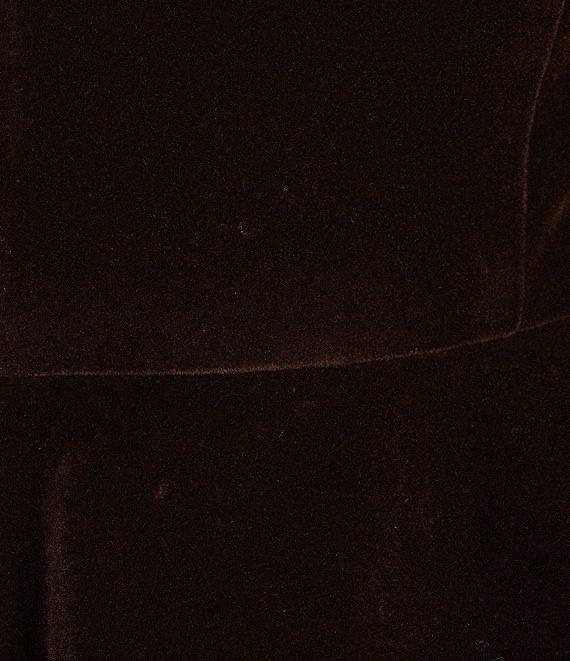 Muse by Marchesa Grove Woven Velvet 3D Rosettes Scoop Neck Tank Strap Peplum Coordinating Top Product Image