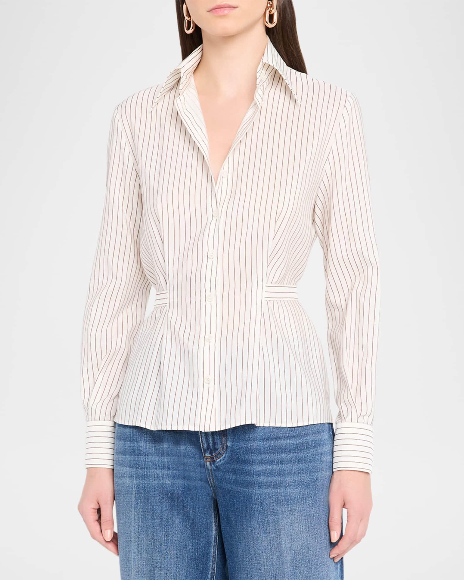 Pinstripe Tie-Waist Shirt Product Image