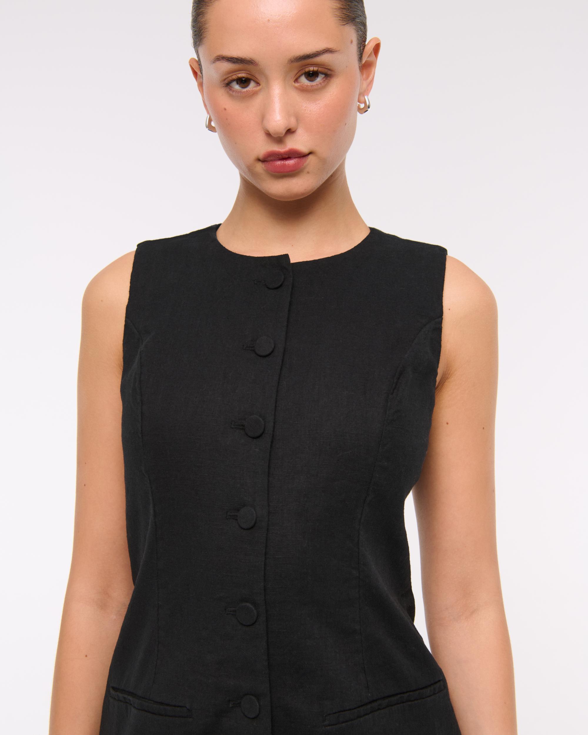 The A&F Mara Linen-Blend Mini Dress Product Image