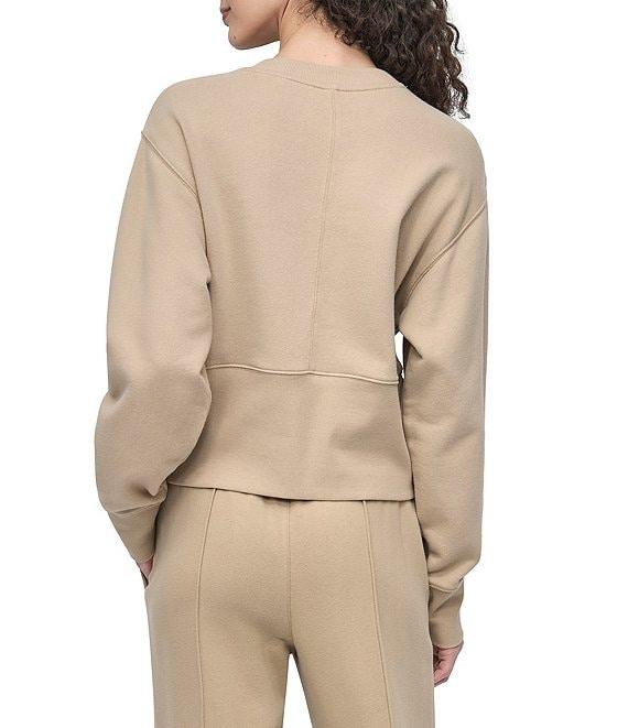 DKNY Sport By Donna Karan Coordinating French Terry Cropped Crew Neck Side Zip Pullover Product Image