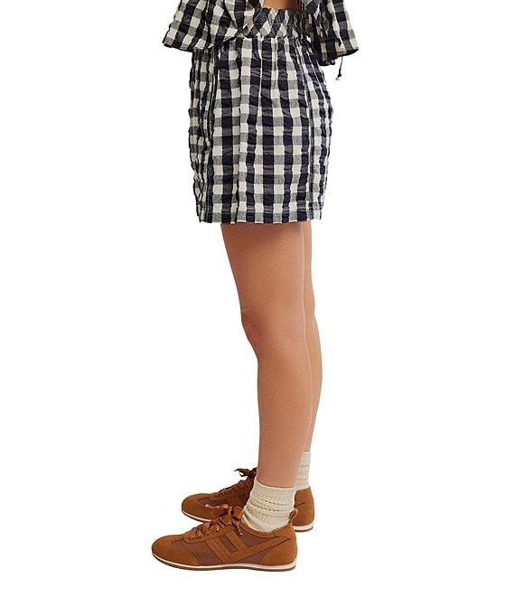 Free People Get Free Seersucker Gingham Coordinating Pull-On Shorts Product Image