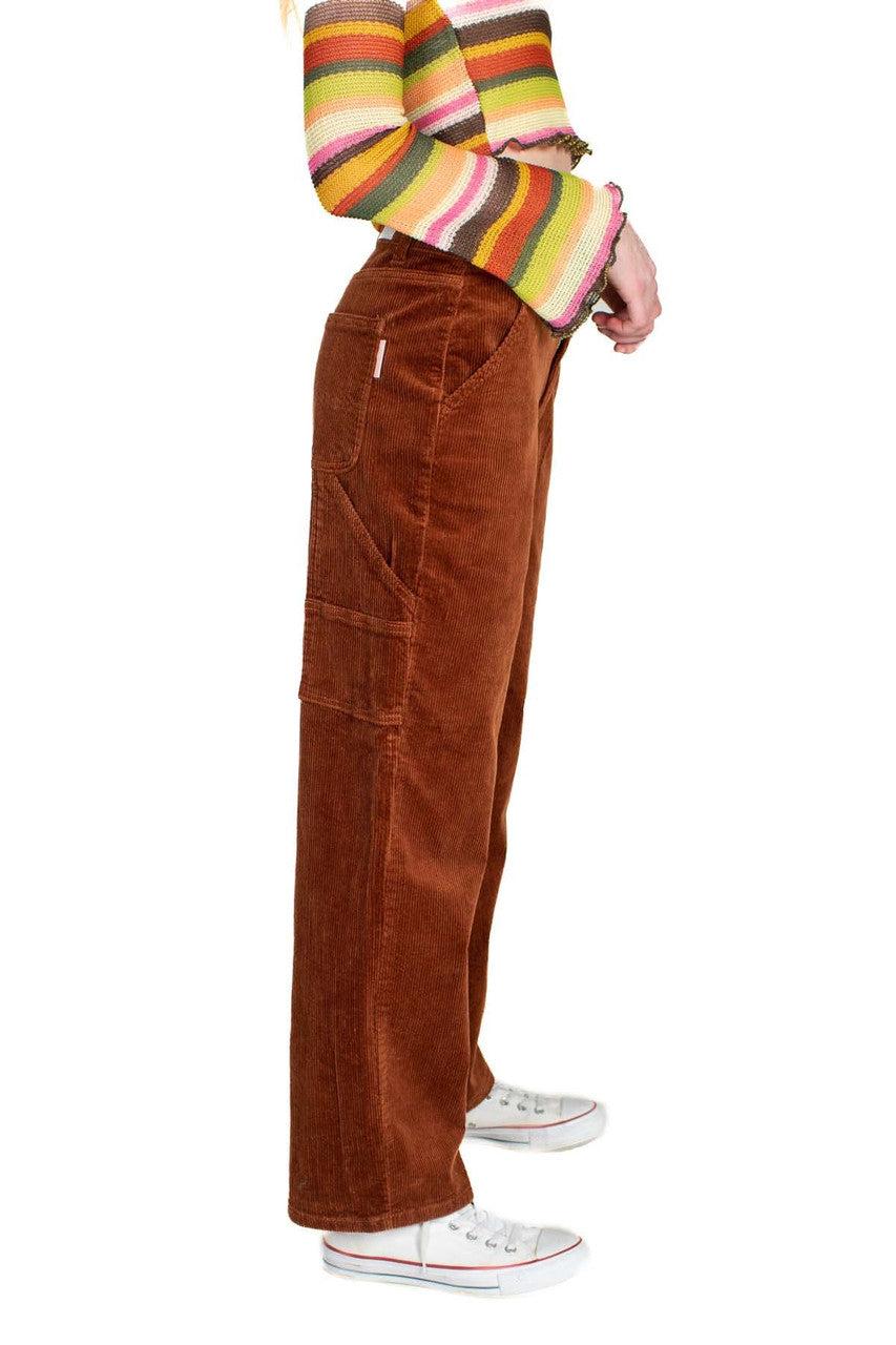 Brown Stretch Corduroy Carpenter Jeans Product Image