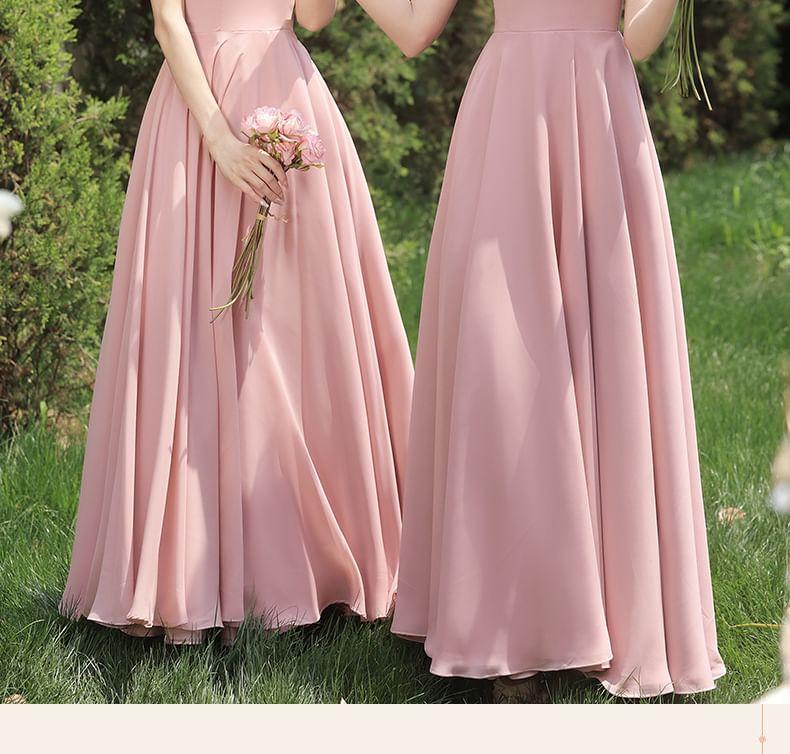 Plain A-Line Bridesmaid Dress Product Image