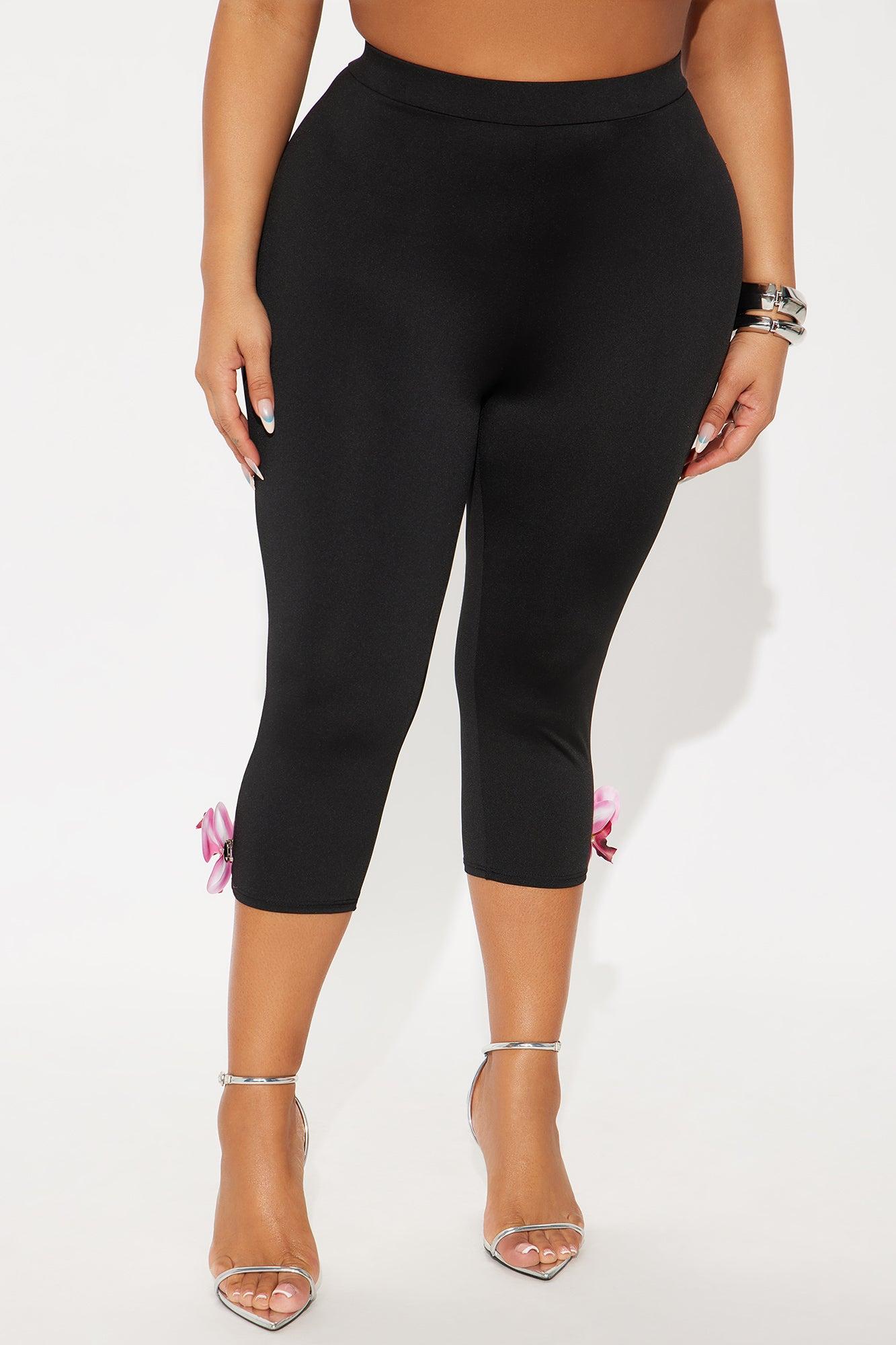 Leilani Hibiscus Capri Legging - Black Female Product Image