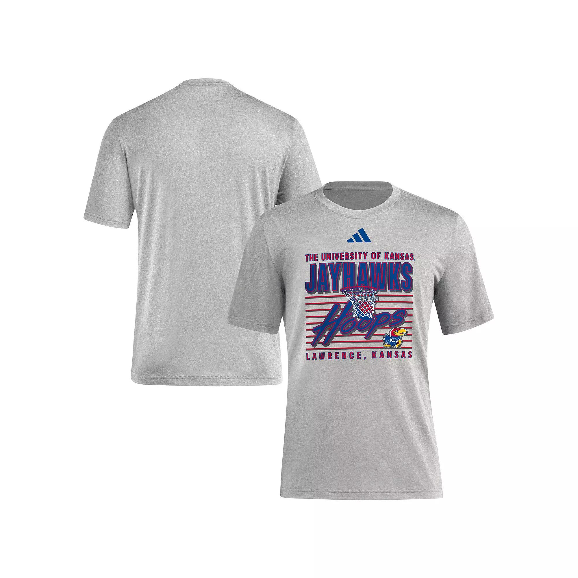 Men's adidas Gray Kansas Jayhawks Locker Swish Tri-Blend T-Shirt,  Product Image