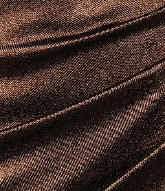 Honey and Rosie Sateen V-Neck Pleated Mermaid Gown Product Image