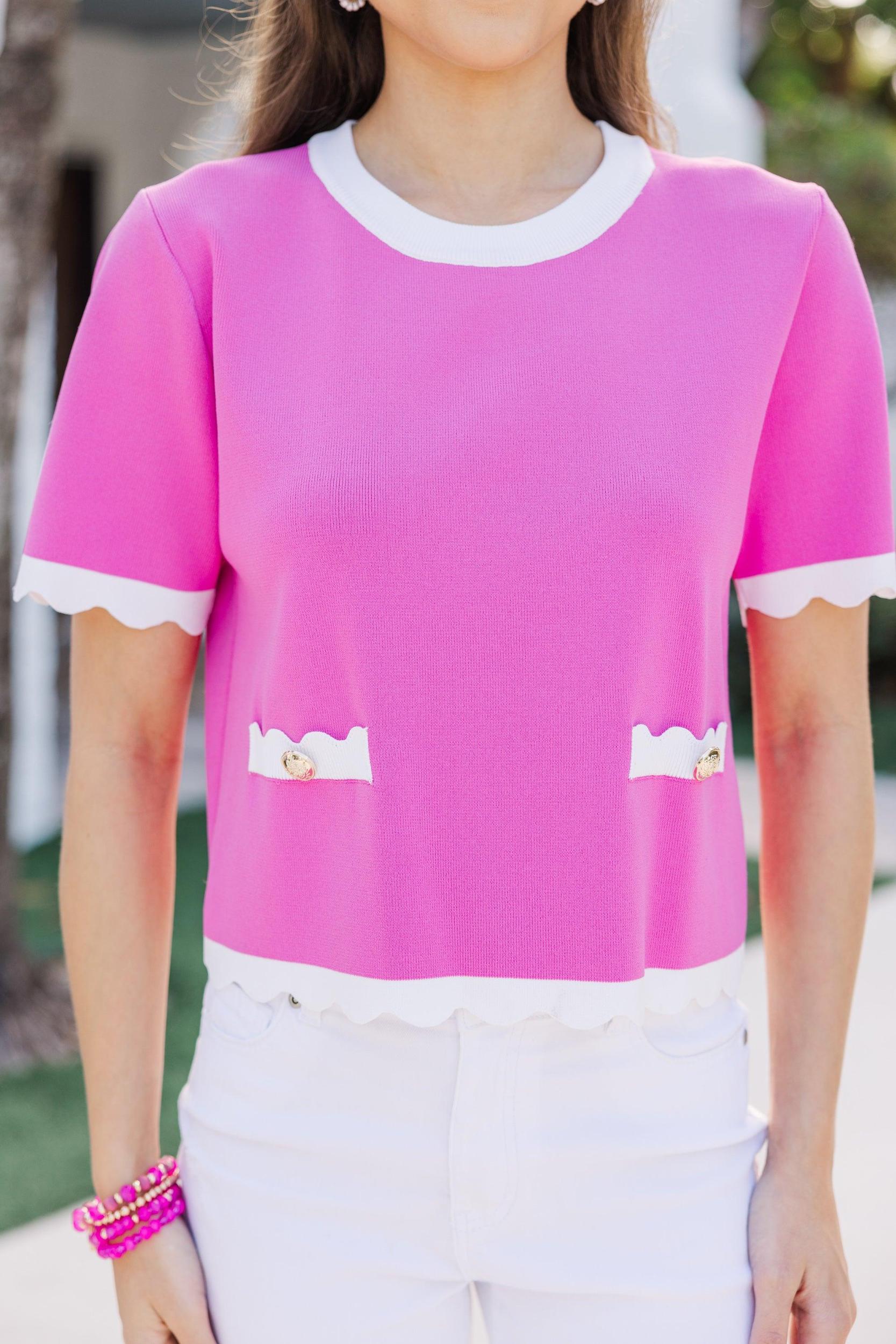 Moving Forward Fuchsia Pink Sweater Female Product Image