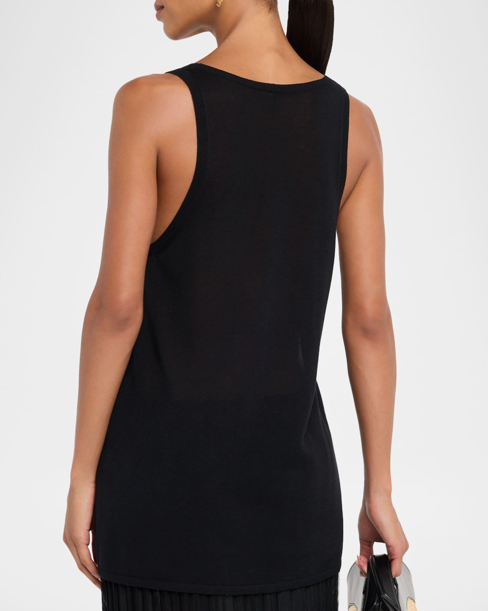 Scoop-Neck Cashmere Knit Tank Top Product Image