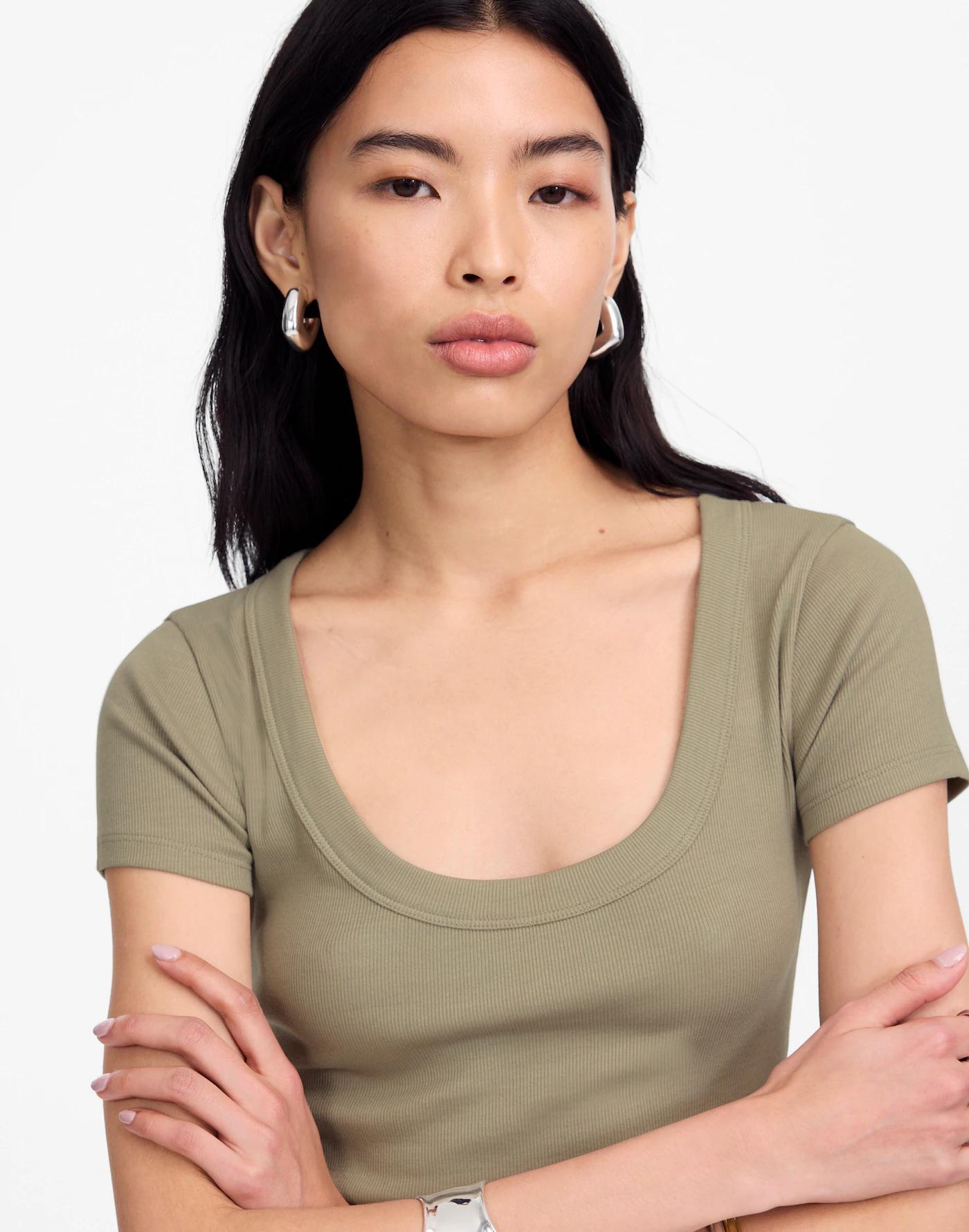 (Re)generative Cotton Ribbed Scoopneck Tee Product Image