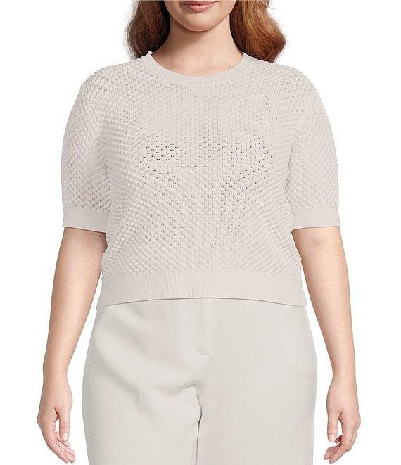 Lucy Paris Plus Elise Short Sleeve Sweater Knit Top Product Image