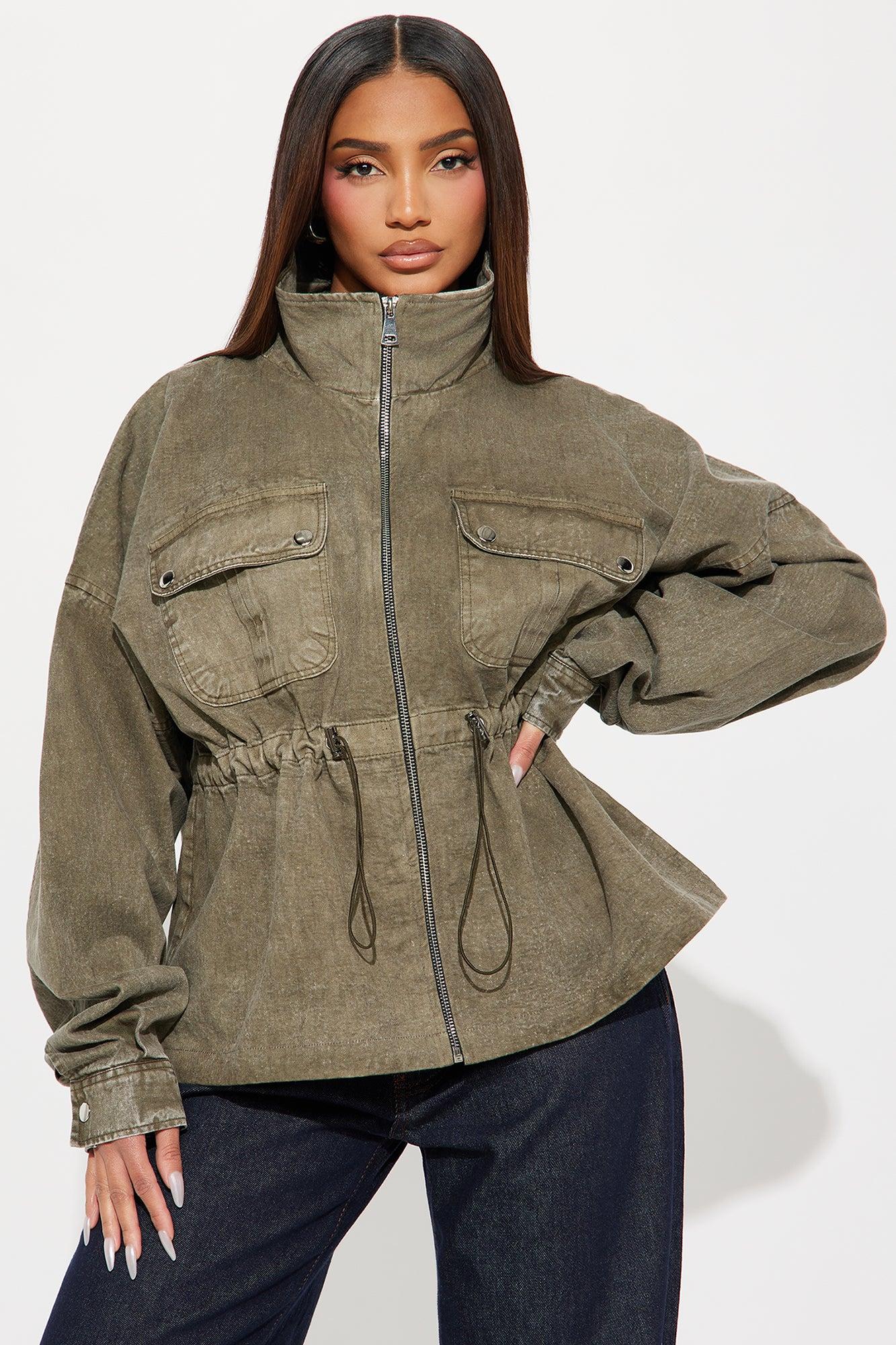 Rocky Washed Utility Jacket - Olive Female Product Image