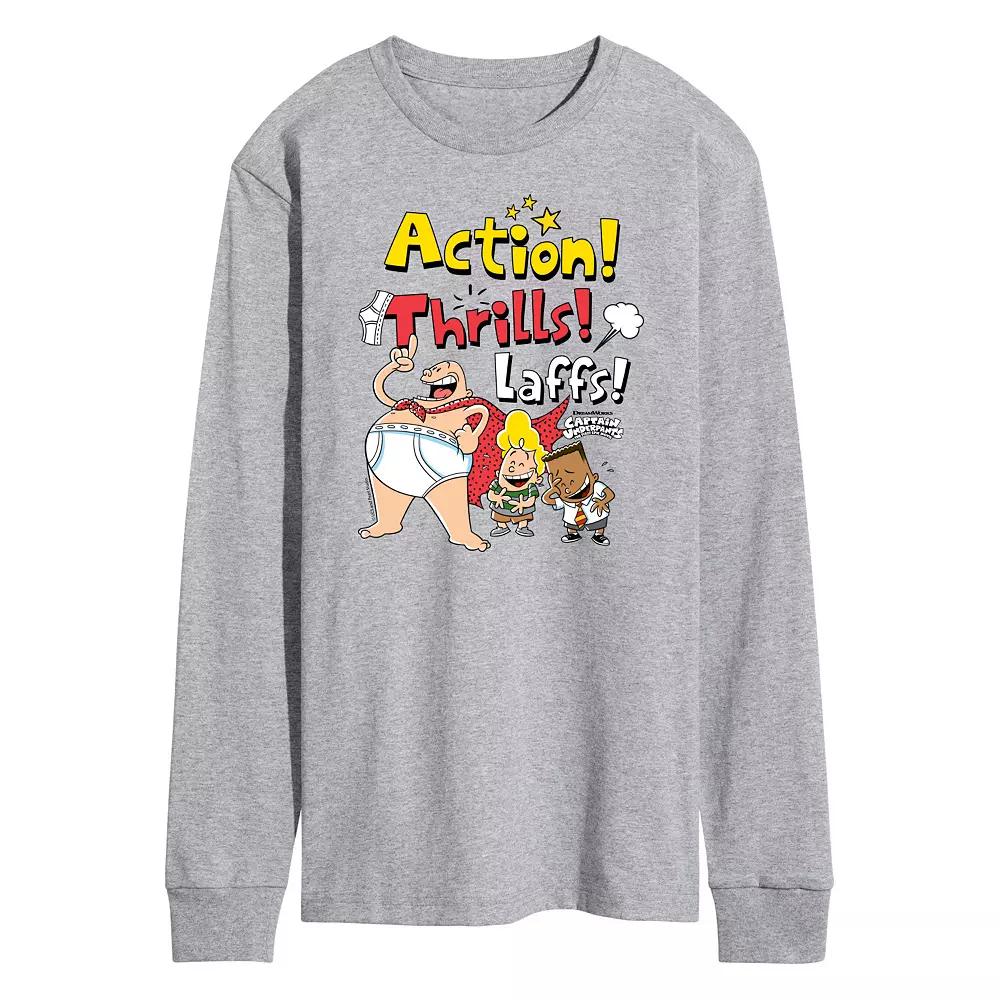 Men's Captain Underpants Action Thrill Long Sleeve Graphic Tee,  Product Image