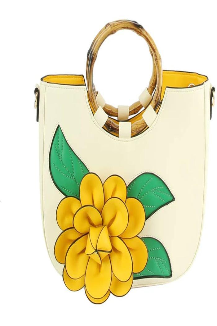 Women Flower Satchel Evening Purse Two Handle Product Image