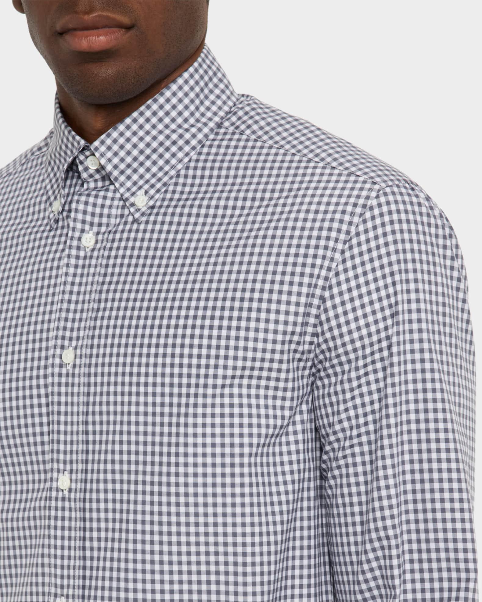 Men's Cotton Gingham Button-Collar Sport Shirt Product Image