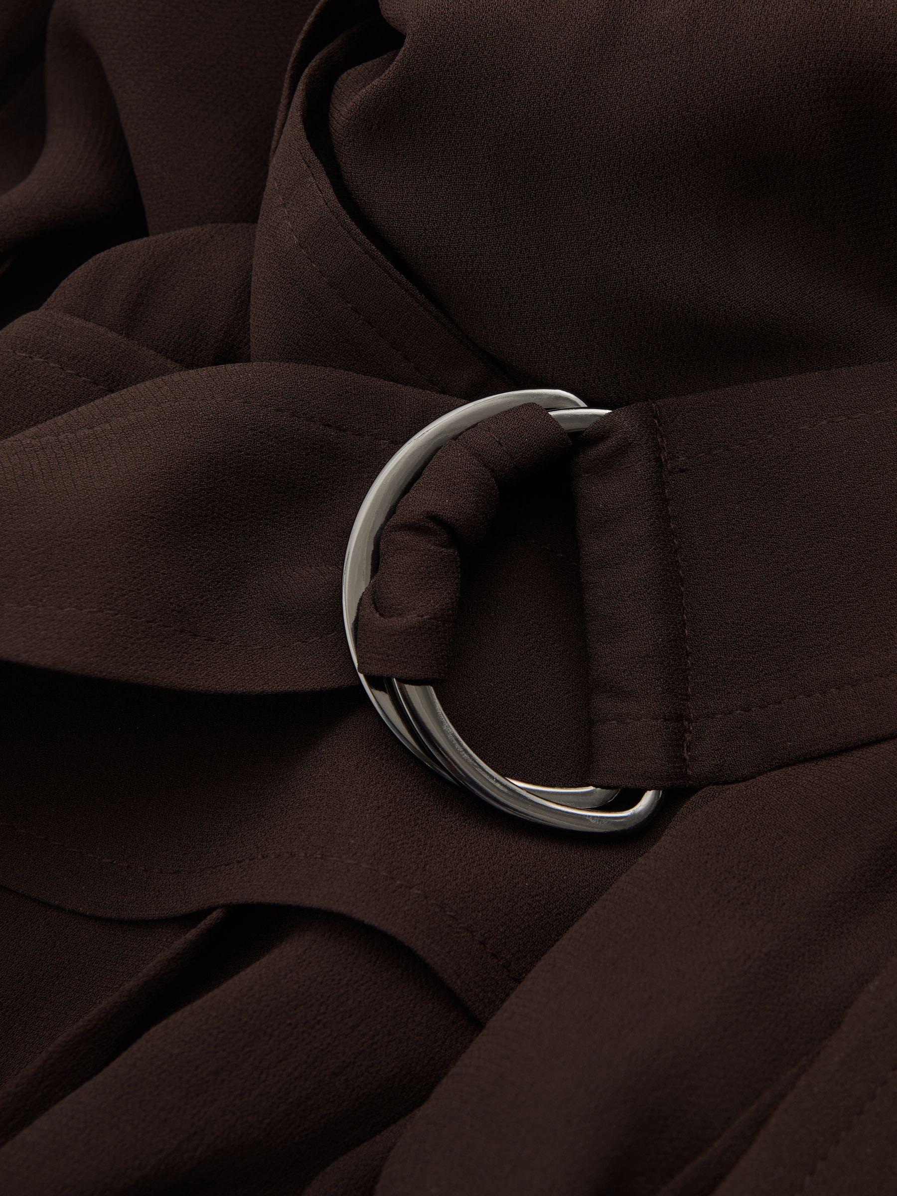 Essie Chocolate Mesh Utility Belted Midi Dress Product Image