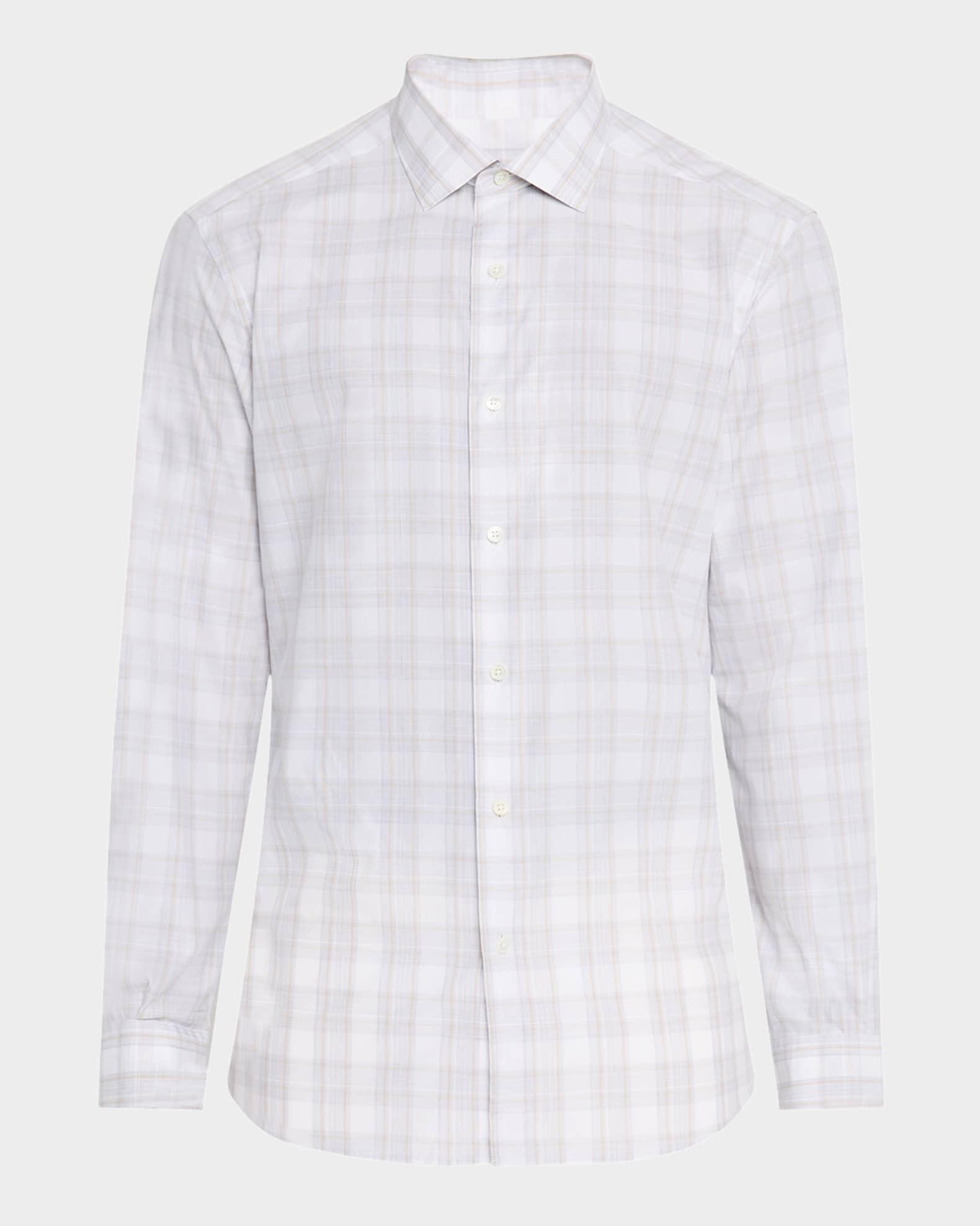 Men's Cotton Plaid Sport Shirt Product Image