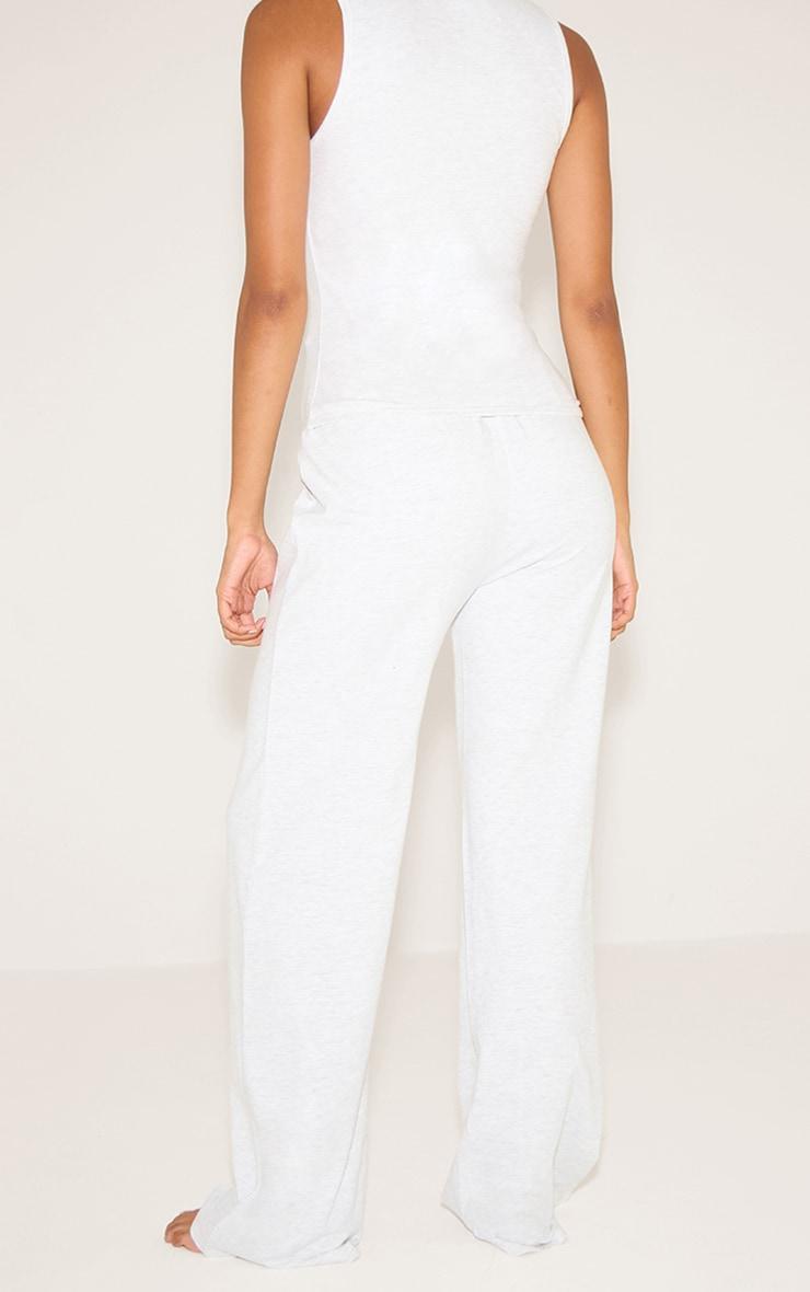 Grey Marl Jersey Wide Leg Pj Bottoms Product Image