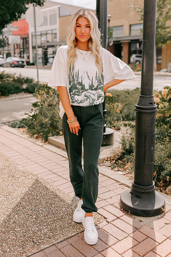 Gym Goals Luxe High Waist Oversized Joggers In Hunter Green Product Image