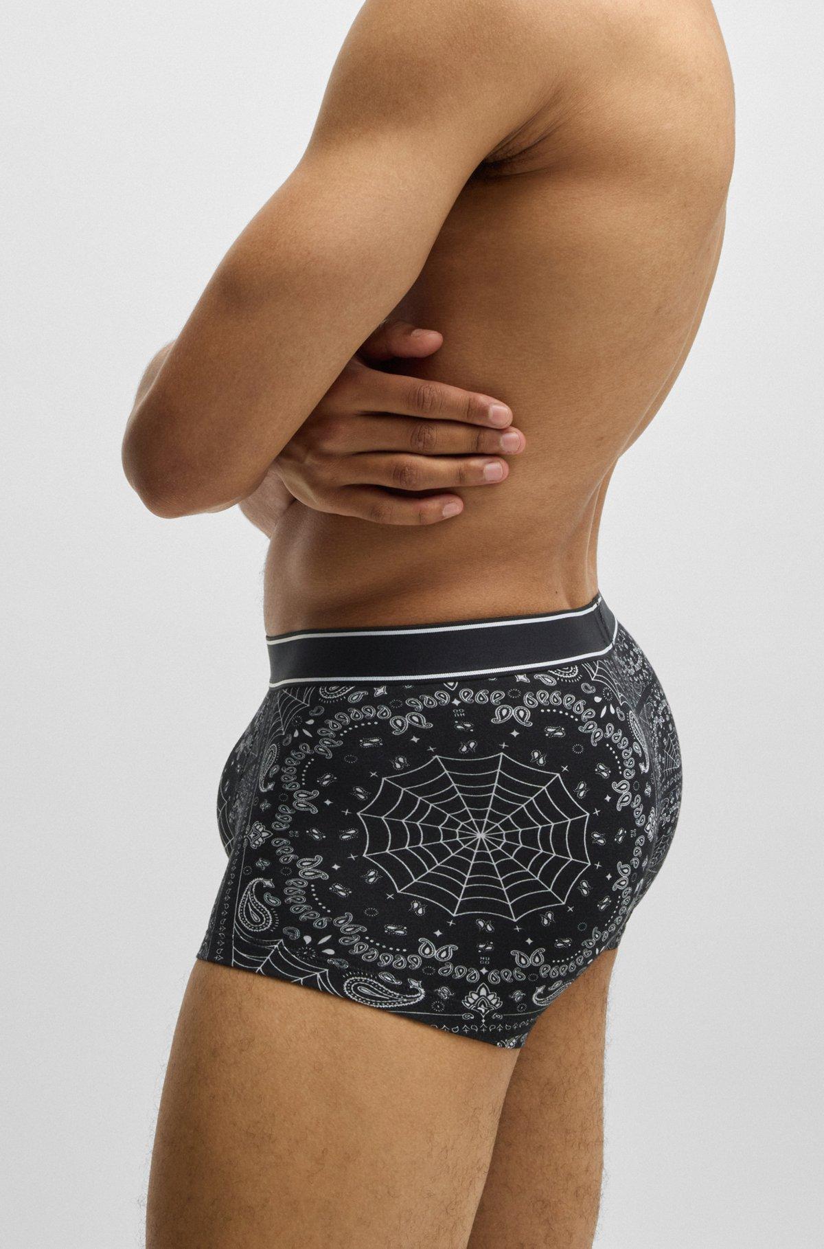 Stretch-cotton trunks with seasonal print Product Image