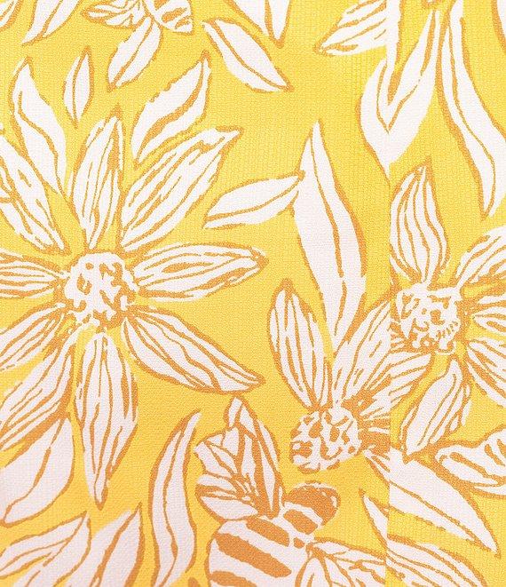 Lilly Pulitzer Shelli Stretch Vintage Dobby Honeycomb Hideaway Print Square Neck Dress Product Image