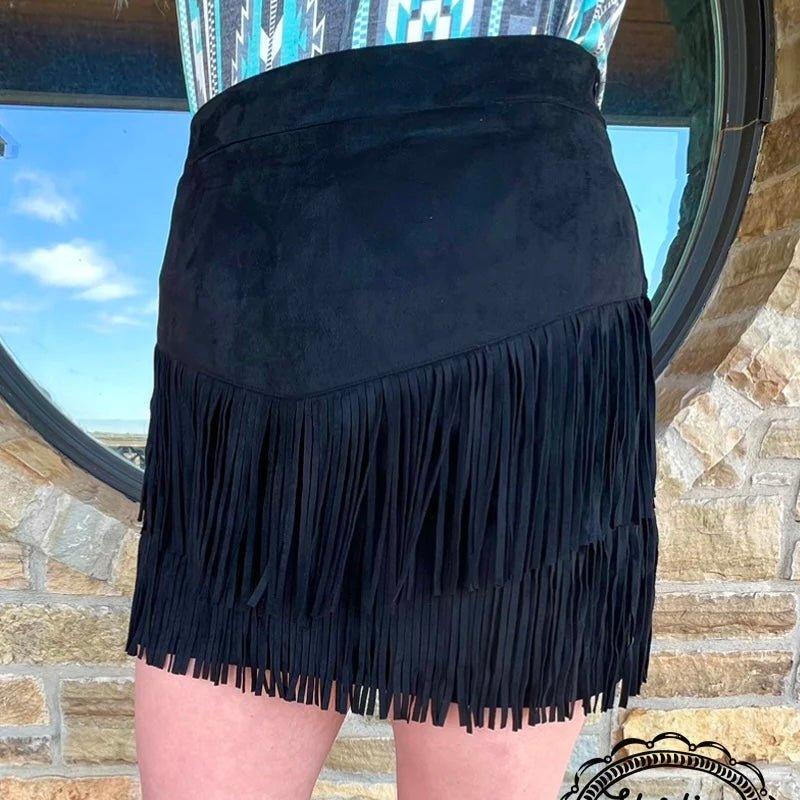 Sterling Kreek Fort Worth Black Fringe Skirt Product Image