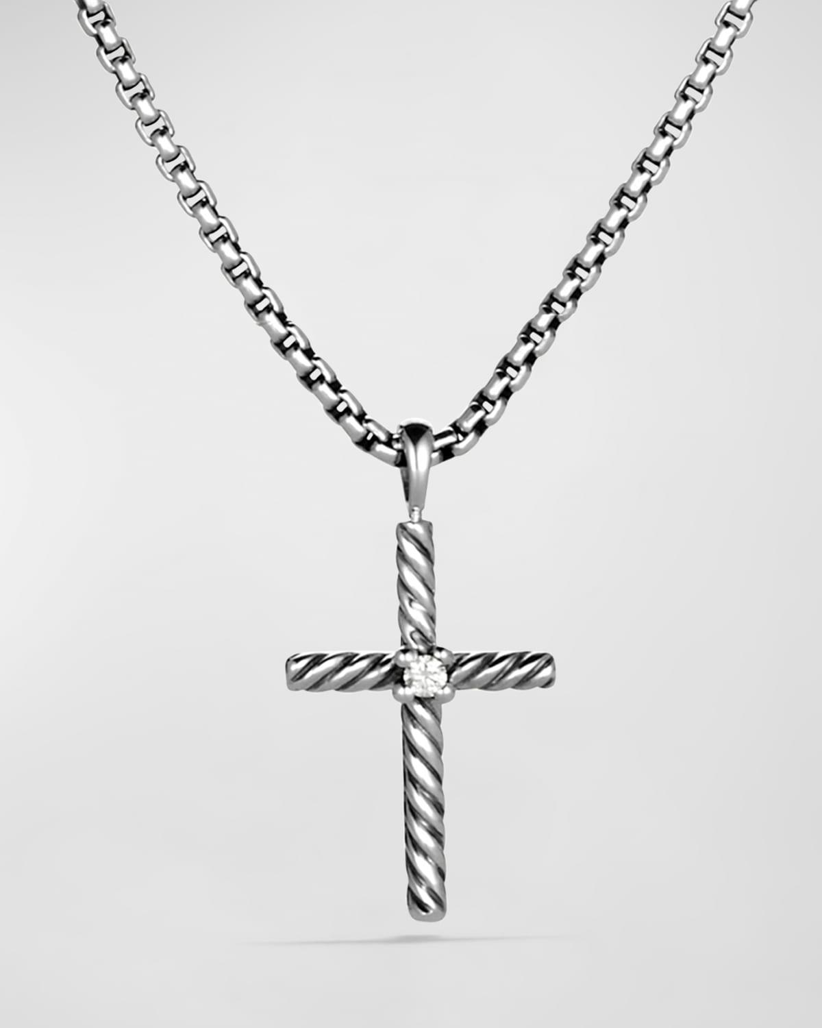Womens Cable Classics Cross Diamond Necklace Product Image