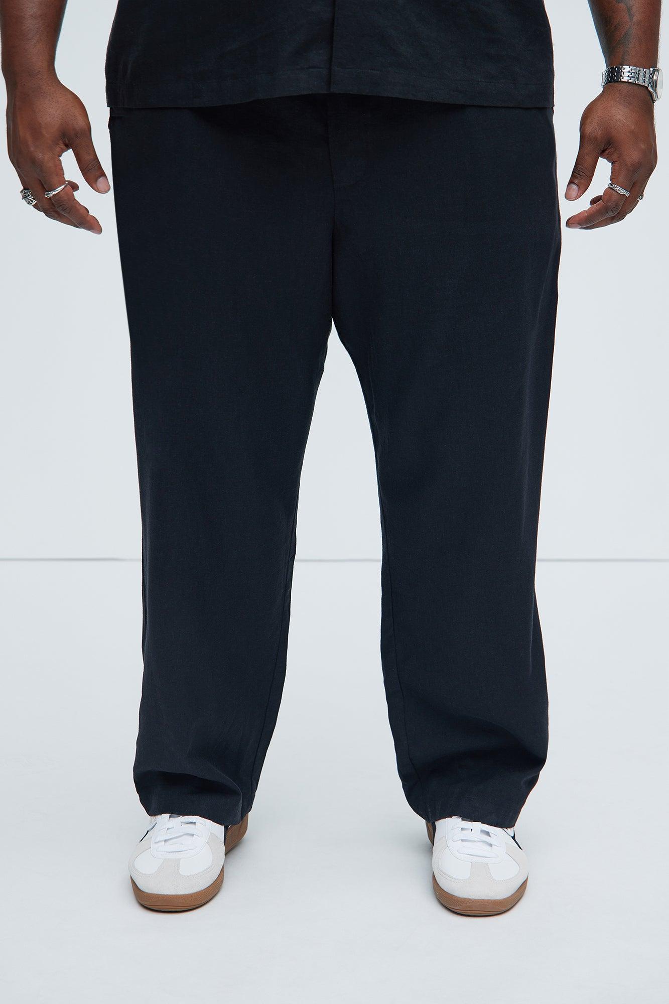Bahamas Straight Linen Pants - Black Product Image