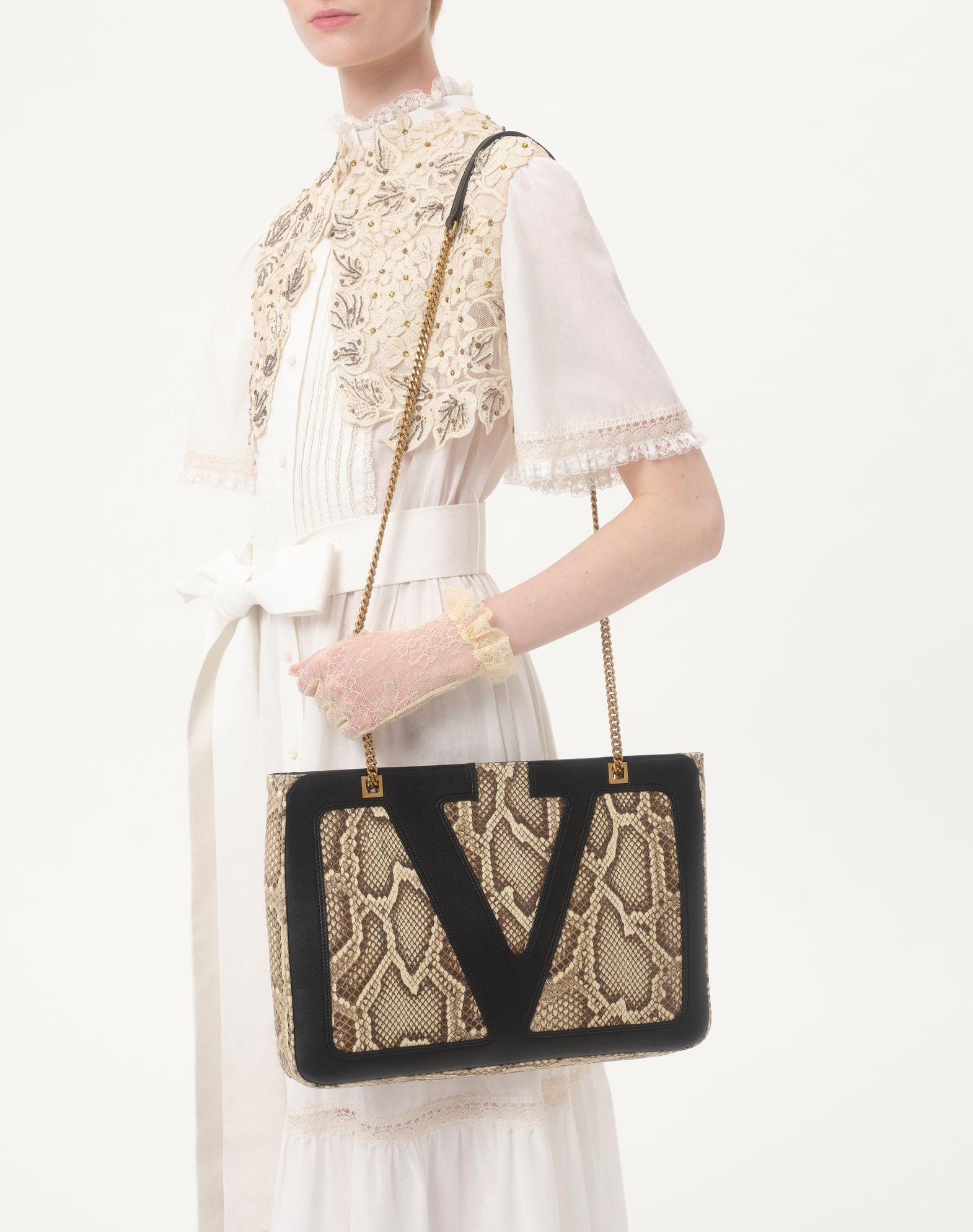 Valentino Garavani Viva Superstar Medium Python Shopping Bag Product Image